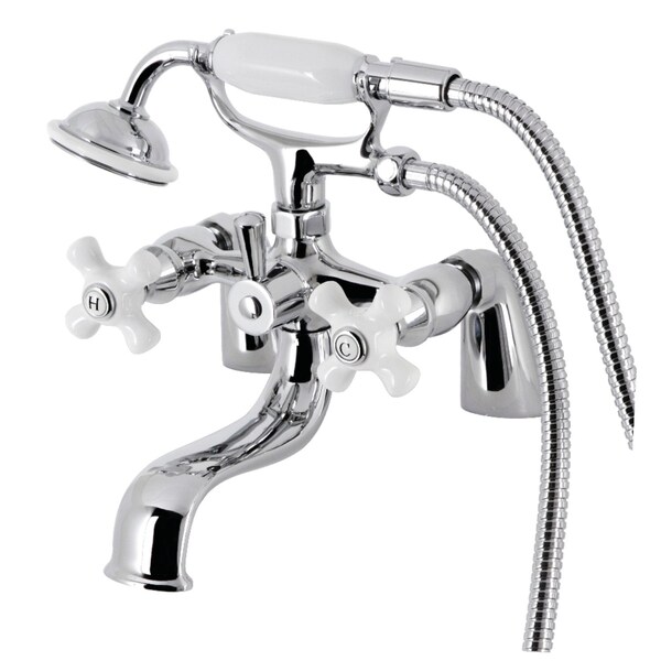 Kingston Brass KS227PXC Deck Mount Clawfoot Tub Faucet with Hand Shower, Polished Chrome KS227PXC - main